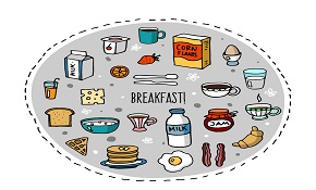 22 painted breakfast food vector